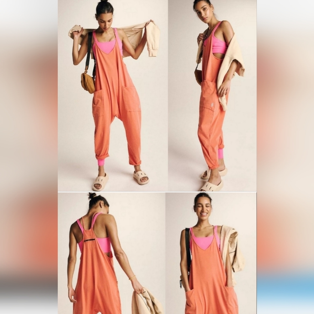Free People Hot Shot Onsie Jumper Small S NWT coral red orange Limited sold out